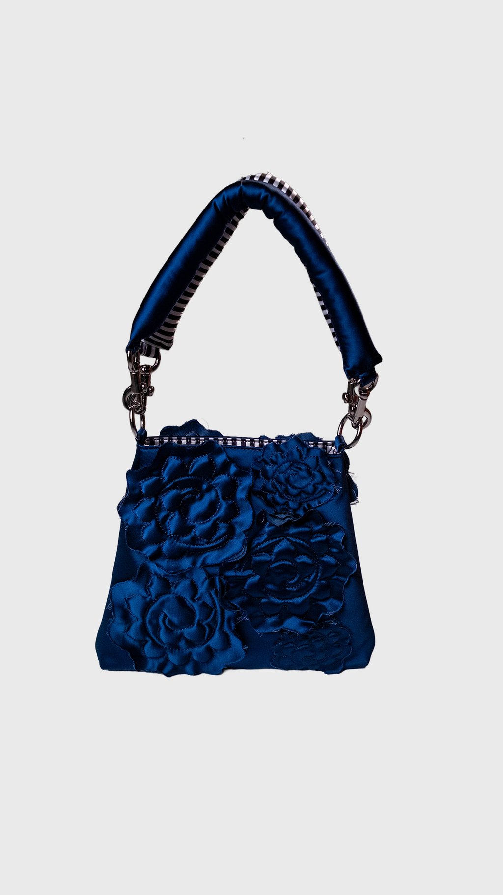 cobalt spiral rosette handbag