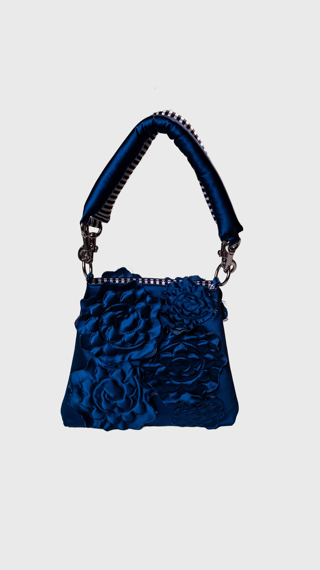 cobalt spiral rosette handbag