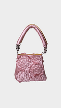 blush spiral rosette handbag